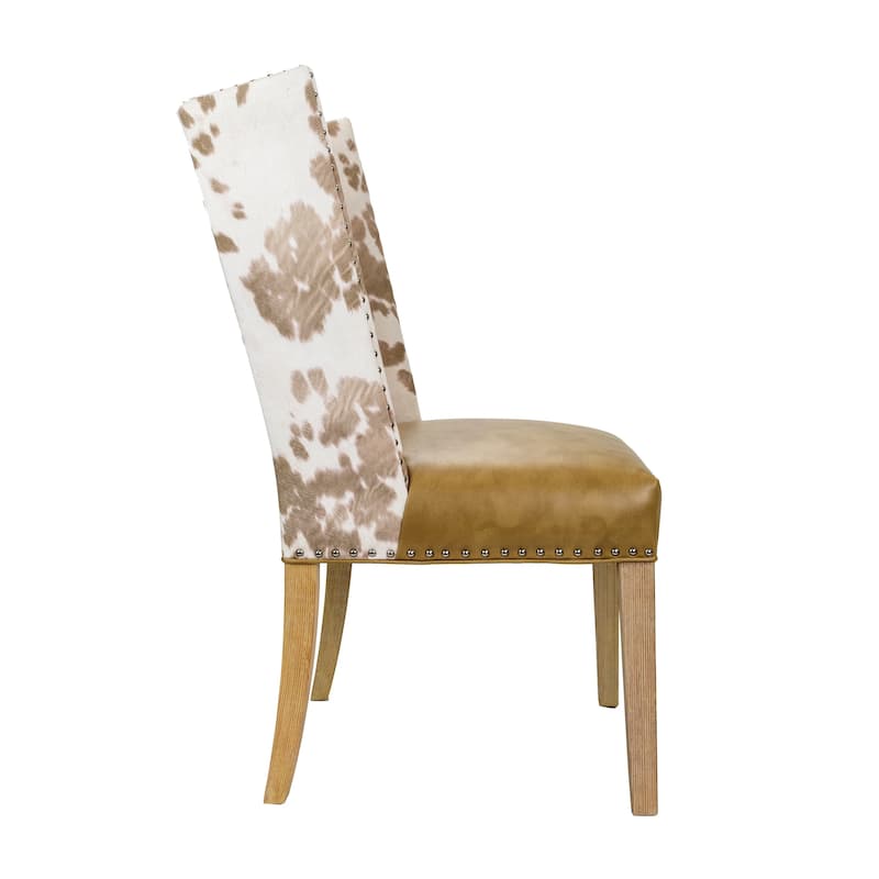 Rexford Wingback Leather Upholstery Nailhead Dining Chairs - n/a