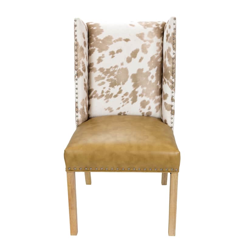 Rexford Wingback Leather Upholstery Nailhead Dining Chairs - n/a