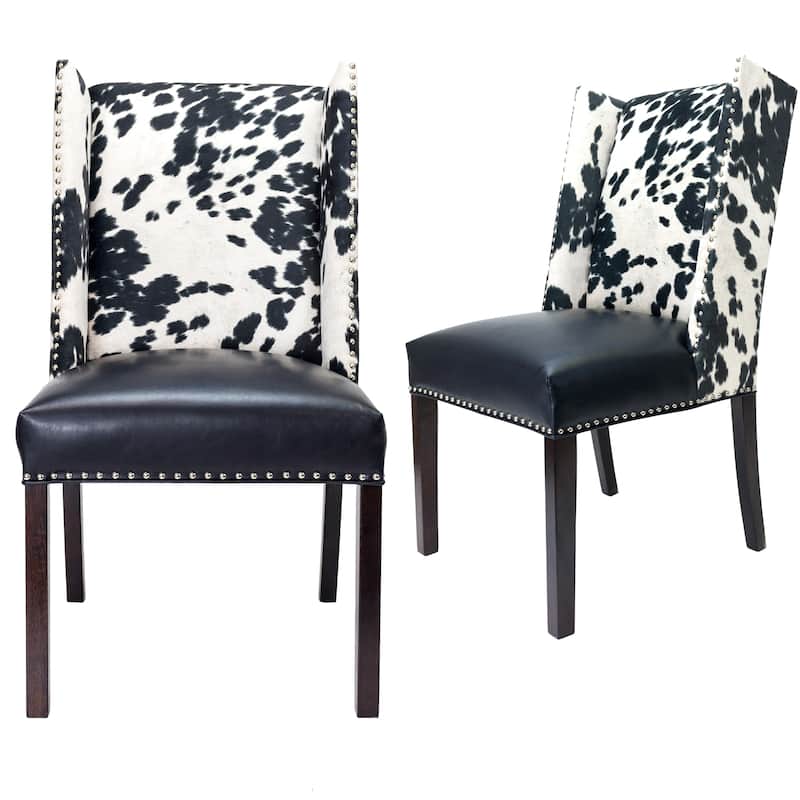 Sole Designs Rexford Wingback Leather Upholstered Nailhead Dining Chairs Set Of 2 - n/a