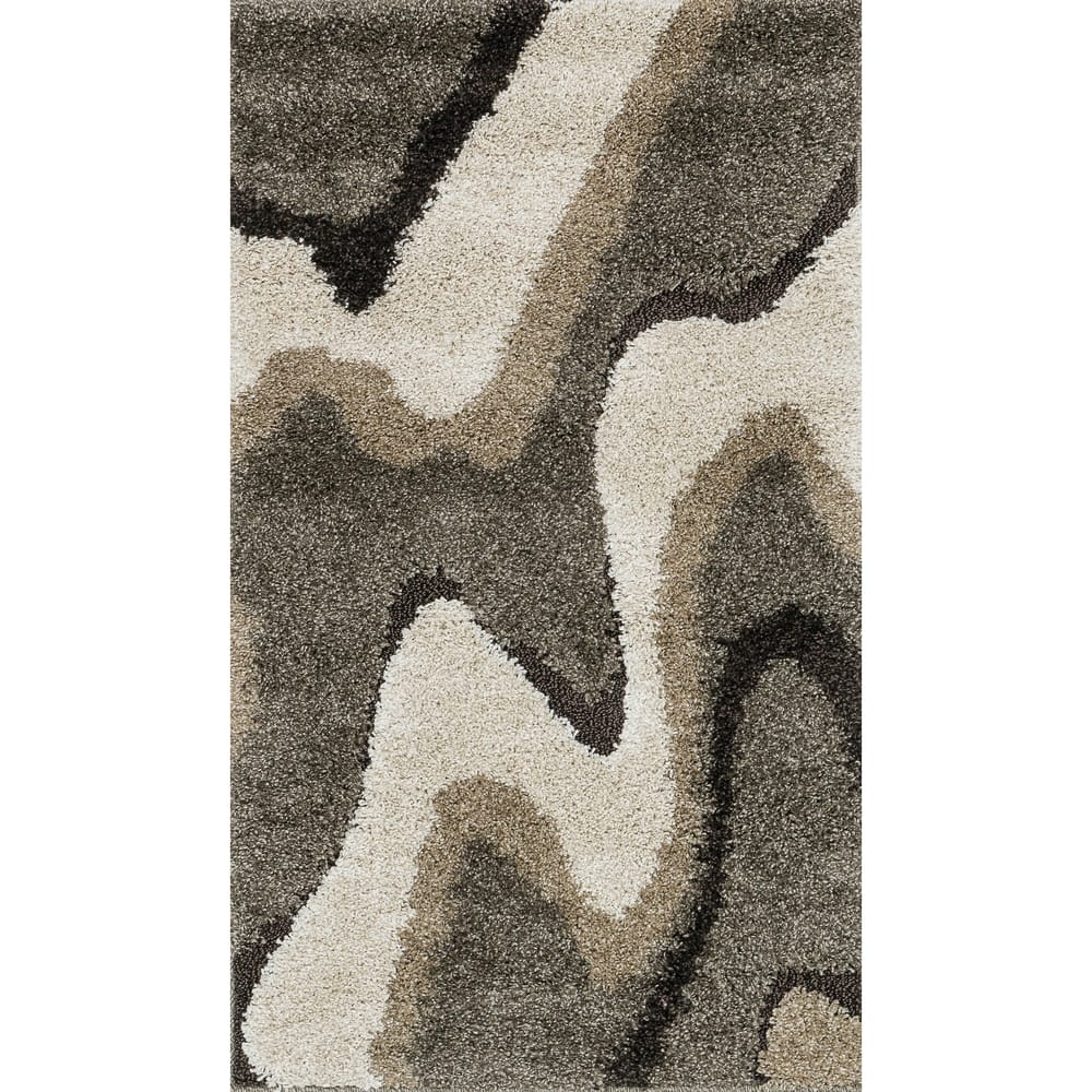 Carson Carrington Drammen Modern Abstract Waves Shag Area Rug