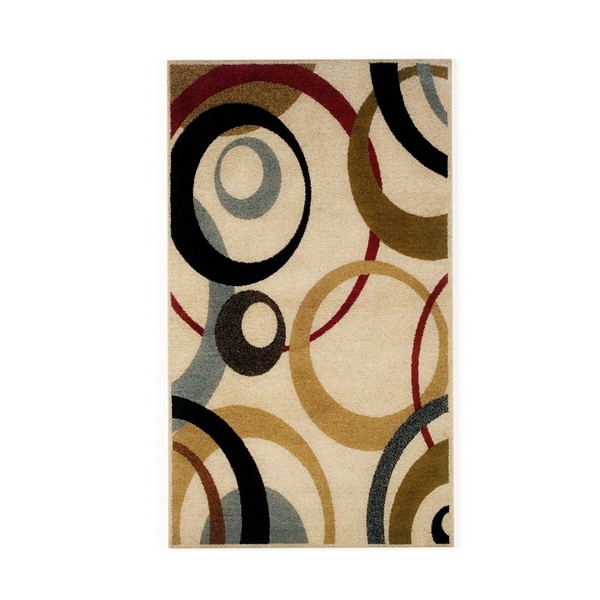 Carson Carrington Skardsoya Ivory Geometric Cirlces Area Rug - 3'2" x 5'5"