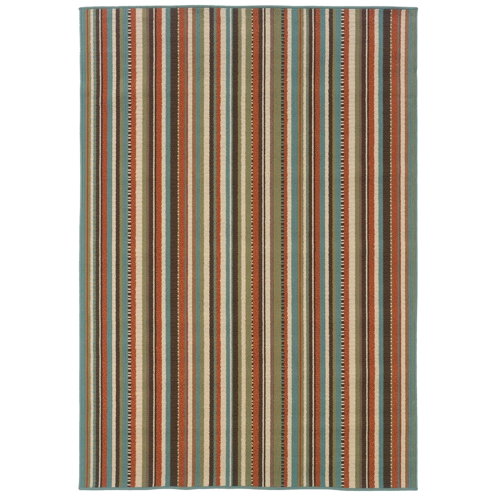 Vista Home Malta Multi-colored Striped Indoor/Outdoor Rug--