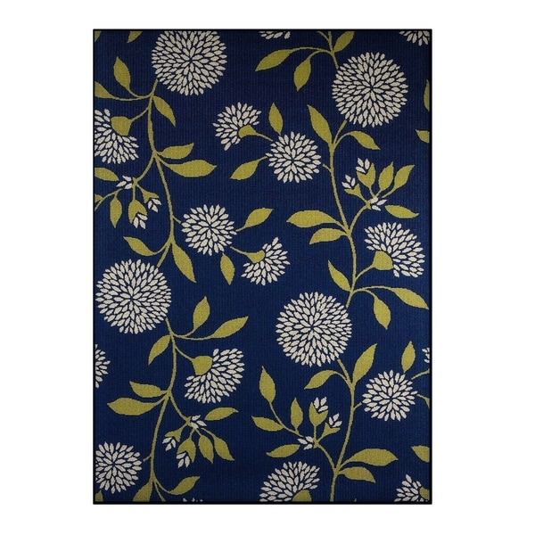 Palm Canyon Cielo Floral Blue/Green Indoor/ Outdoor Area Rug - 7'10" x 10'
