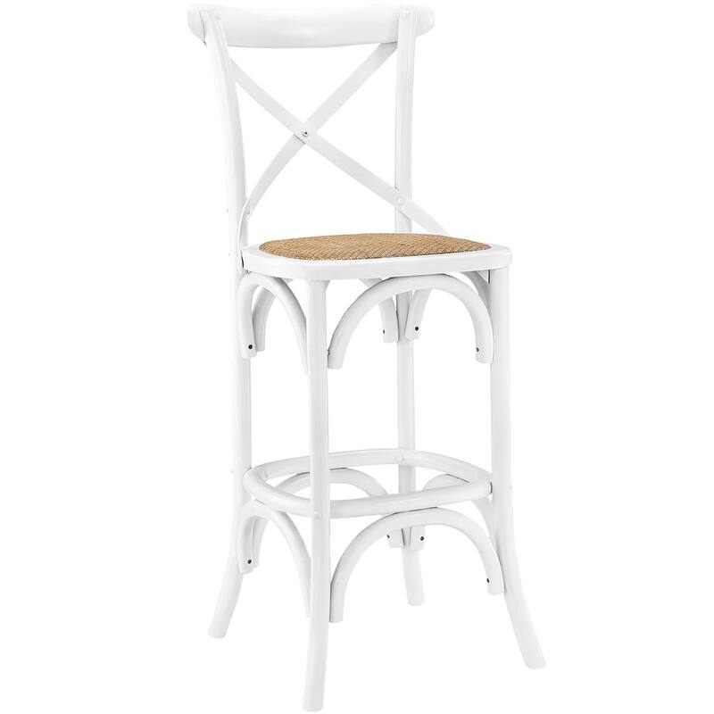 The Gray Barn Hidden Hill Elm Wood Barstool - White