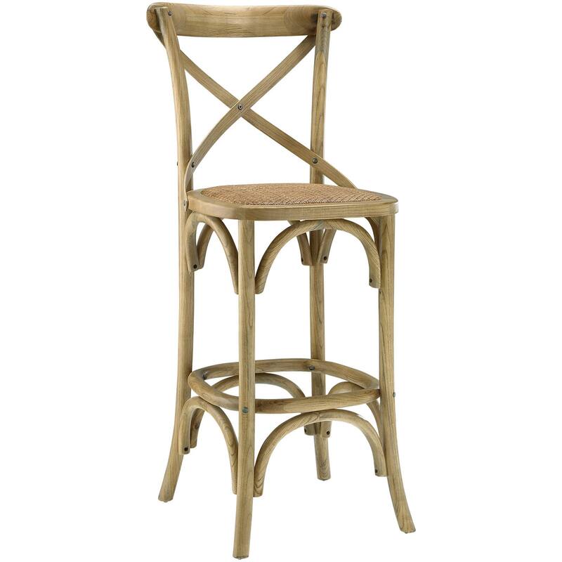 The Gray Barn Hidden Hill Elm Wood Barstool - Beige