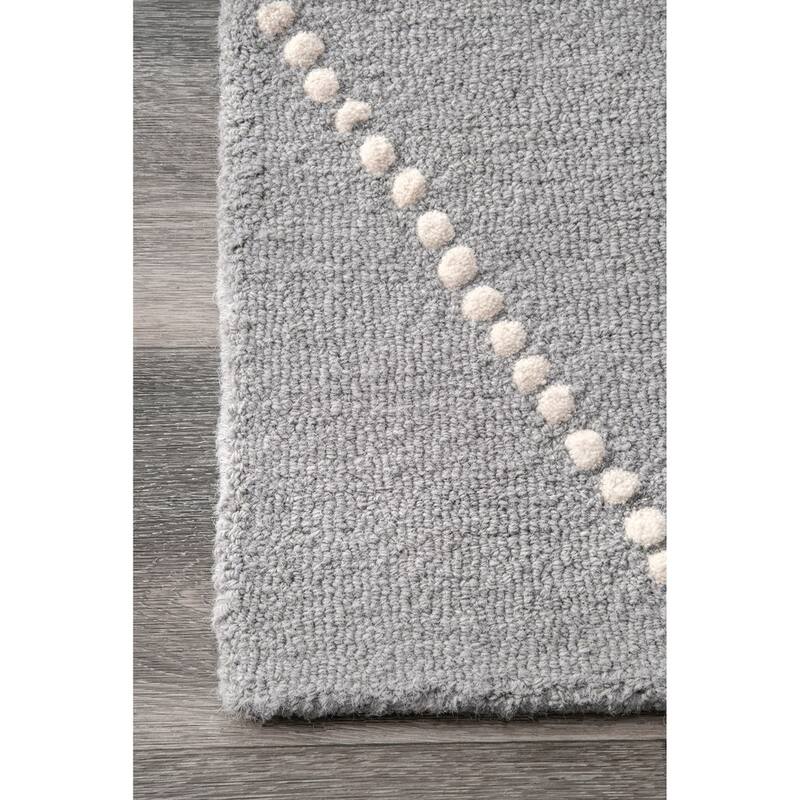 Nuloom Handmade Dotted Trellis Wool Kids Nursery Rug