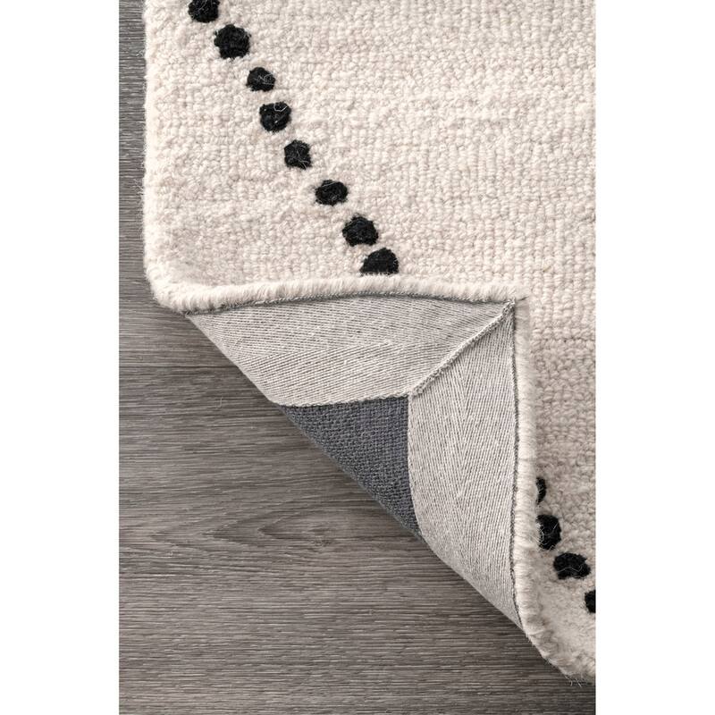 Nuloom Handmade Dotted Trellis Wool Kids Nursery Rug