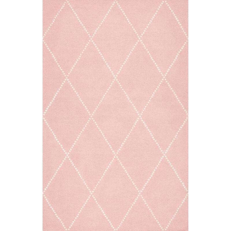 Nuloom Handmade Dotted Trellis Wool Kids Nursery Rug