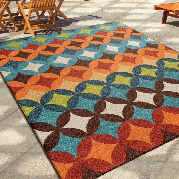 Carolina Weavers Indoor/Outdoor Santa Barbara Collection Bancroft Multi Area Rug (7'8 x 10'10) - 7'8" x 10'10"