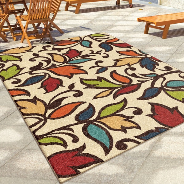 Carolina Weavers Indoor/Outdoor Santa Barbara Collection Divan Ivory Area Rug (6'5 x 9'8)