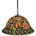 Tiffany-style Southern Belle Rose Hanging Lamp