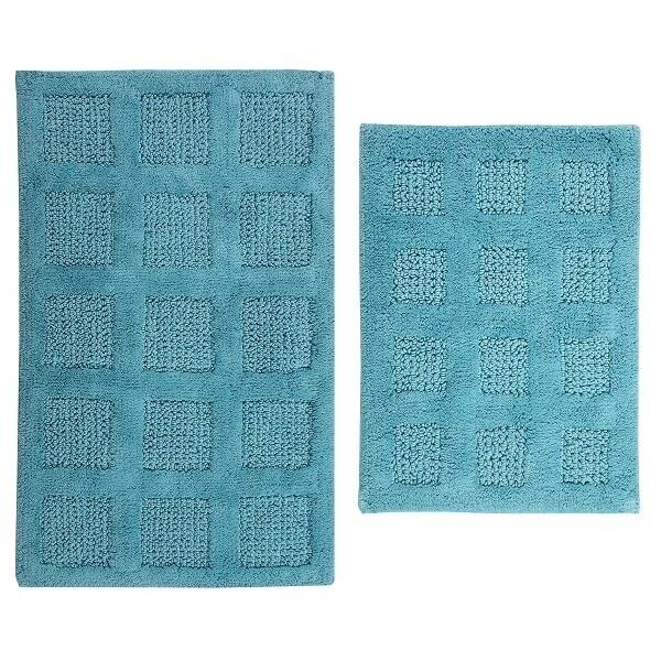 Square Honeycomb 2 pc bath rug set