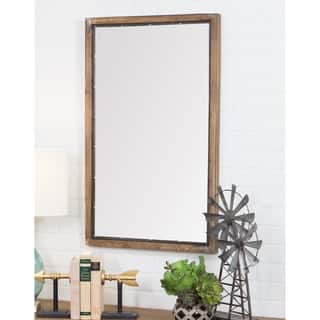 Bathroom Vanity Mirrors Online At Our Best Marlon Rustic Wood Wall Mirror Brown 34 H X