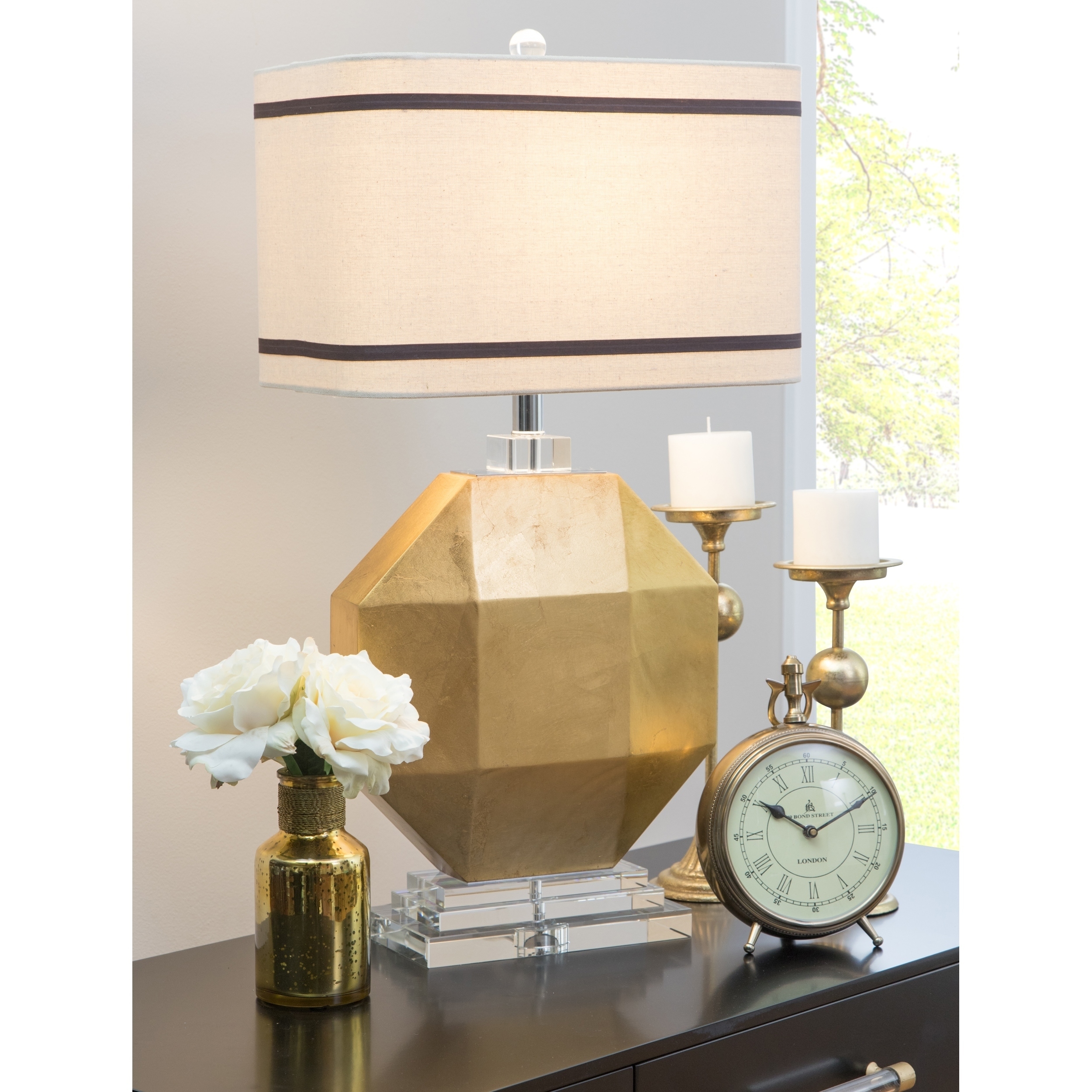 large gold table lamp