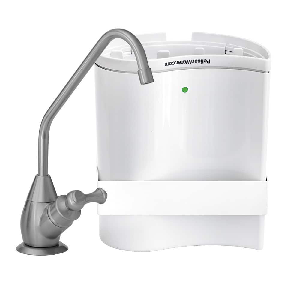 Undercounter Drinking Water Filtration and Purification System with Brushed Nickel Dispenser
