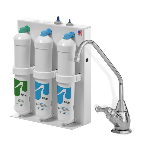 3-Stage Undercounter Drinking Water Filter with Chrome Dispenser