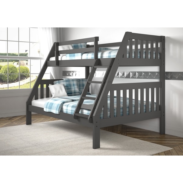 Shop Twin over Full Mission Bunk Bed in Dark Grey Finish ...