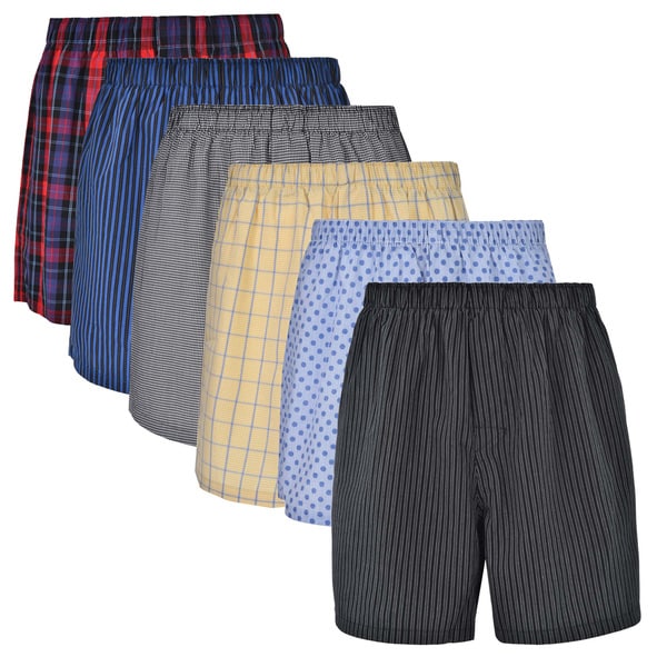 Reed Edward Classic Assorted ComfortFlex Waistband Underwear Boxer Shorts - 6 Pack