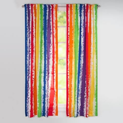 Learning Linens Brainwaves 84 inch Rod pocket Rainbow Curtain