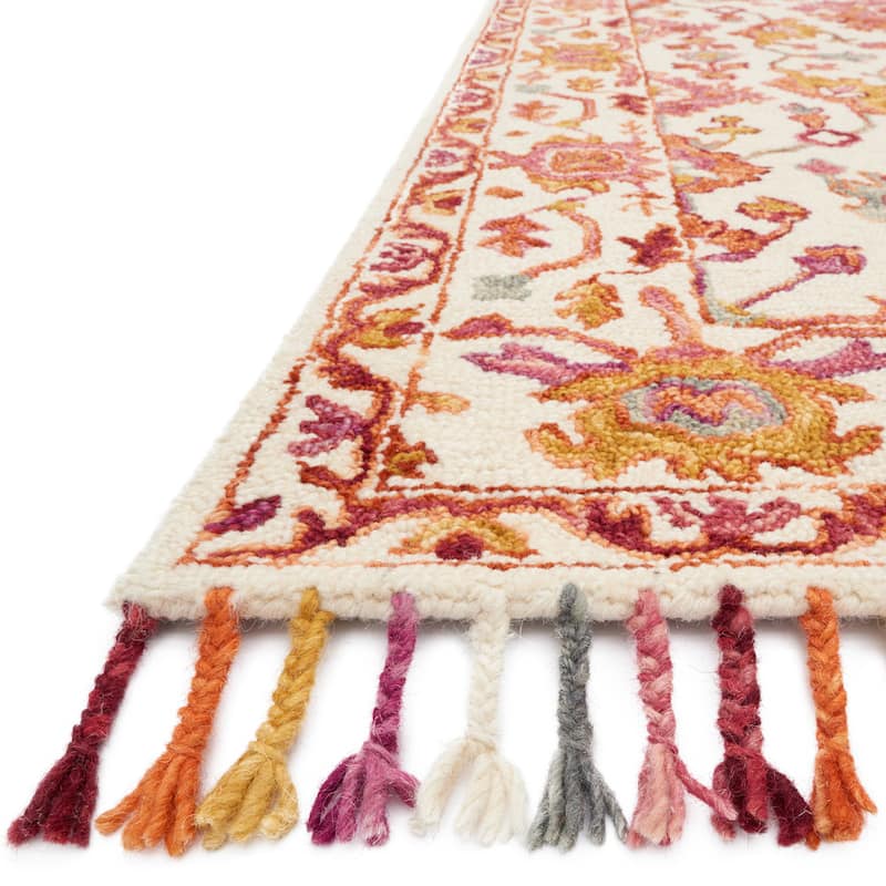 Alexander Home Sahara Botanical Berry Hand-Hooked Wool Area Rug