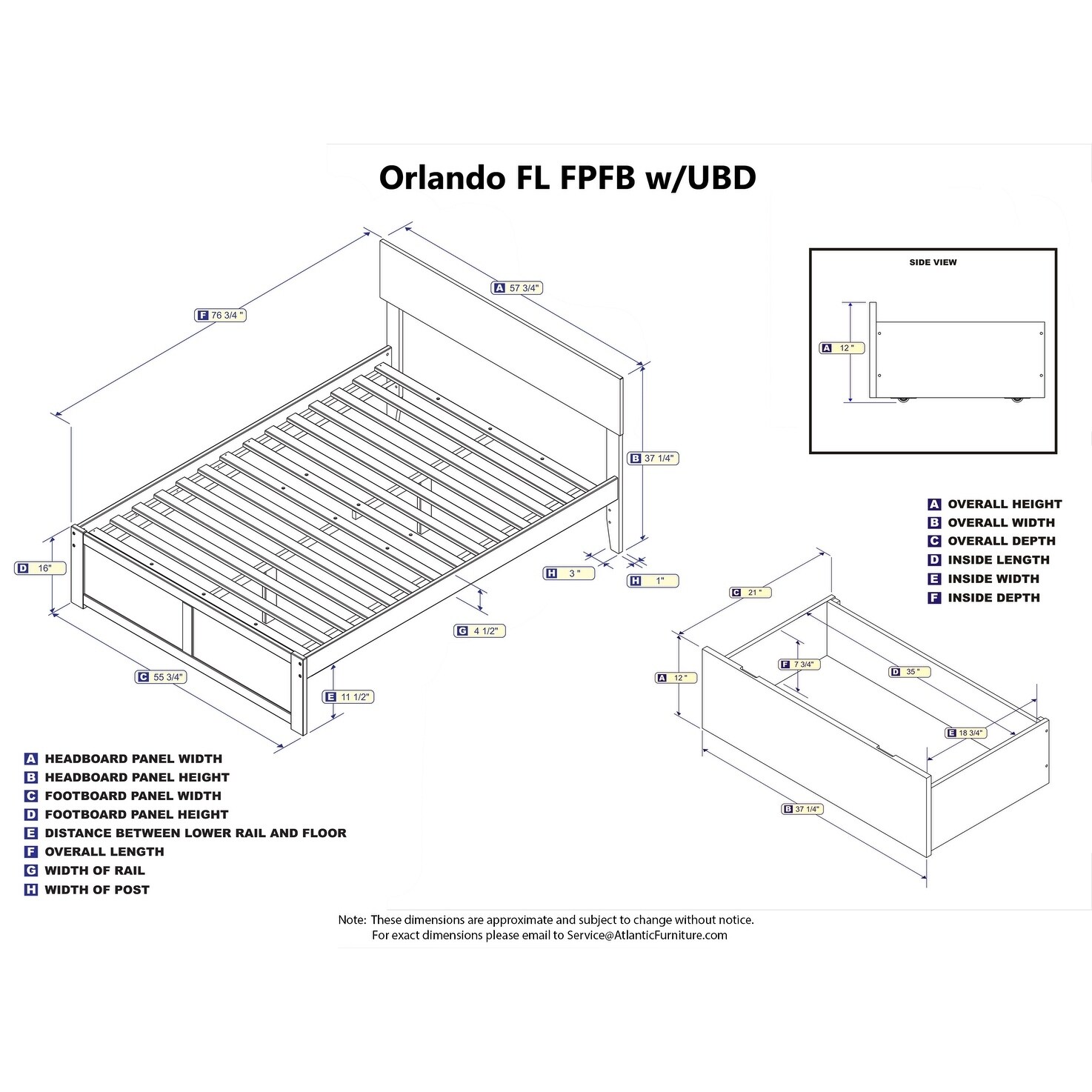 Shop Orlando Full Platform Bed With Flat Panel Foot Board And 2