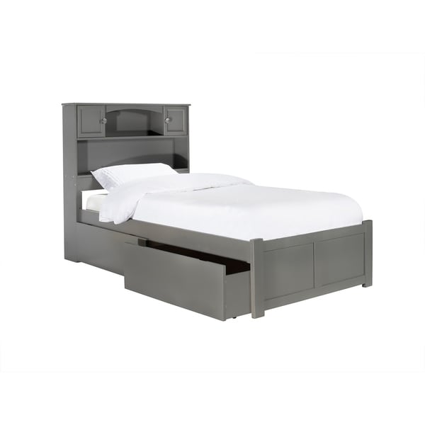 Atlantic Furniture Newport Grey Wood Twin Xl Platform Atlantic Furniture Newport Grey Wood Twin Xl Platform Bed With Flat Panel Footboard And 2