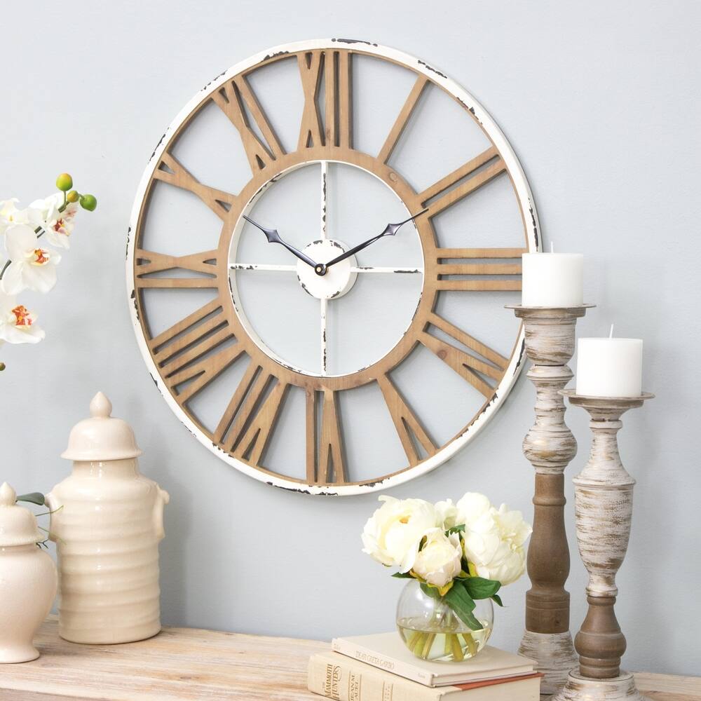 The Gray Barn Jartop Janelle Farmhouse Wall Clock - 24"h x 24"w x 1.5"d