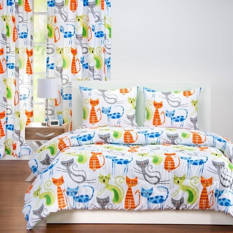 Learning Linens Smarty Cat 84 inch Rod Pocket Curtain Panel