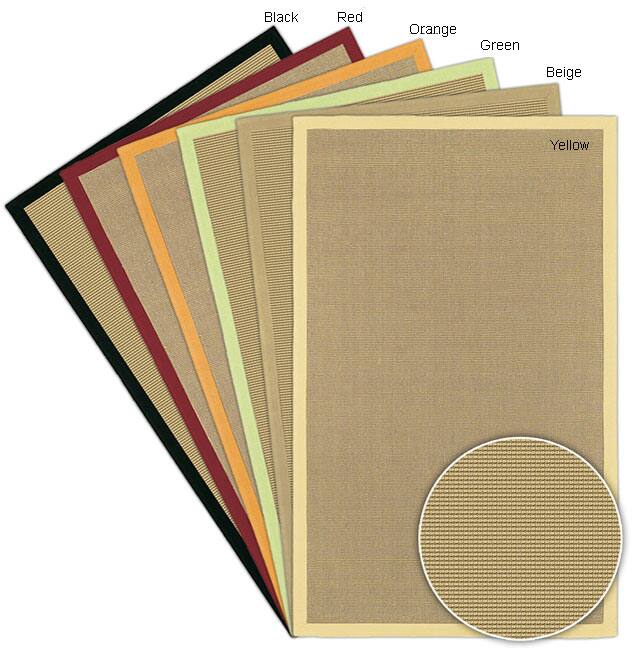 Artist's Loom Hand-woven Contemporary Border Natural Eco-friendly Sisal Rug (5'x8')