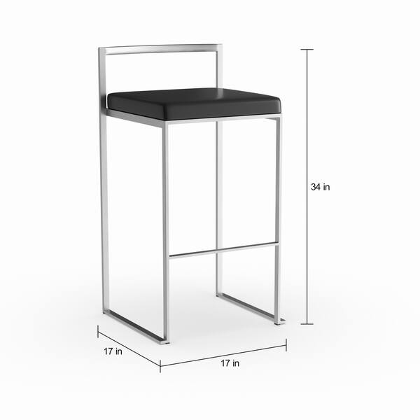 Silver Orchid Forrest Stackable Faux Leather Bar Stools (Set of 2) - N/A