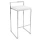 preview thumbnail 3 of 8, Silver Orchid Forrest Stackable Faux Leather Bar Stools (Set of 2) - N/A White