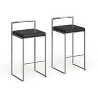 Silver Orchid Forrest Stackable Bar Stool (Set of 2) - N/A