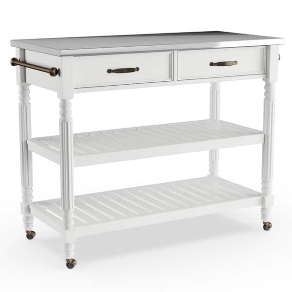 Shop The Gray Barn Cranberry Field Savannah White Kitchen Cart