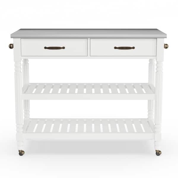 Shop The Gray Barn Cranberry Field Savannah White Kitchen Cart