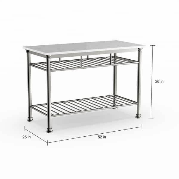 Homestyles Orleans Kitchen Island with Quartz Top, 52"W Bed Bath