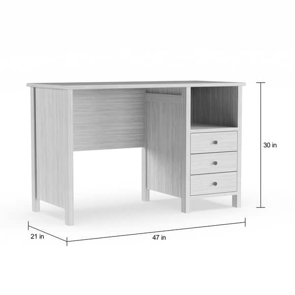 Techni Mobili Contempo Desk with 3 Storage Drawers White