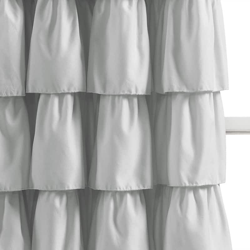 The Gray Barn Kookaburra Ruffle White Curtain Panel