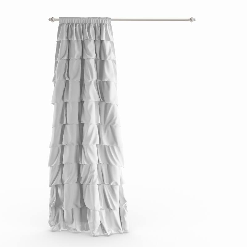 The Gray Barn Kookaburra Ruffle White Curtain Panel