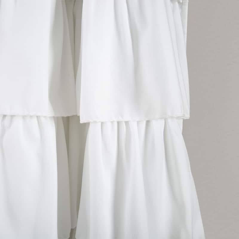 The Gray Barn Kookaburra Ruffle White Curtain Panel