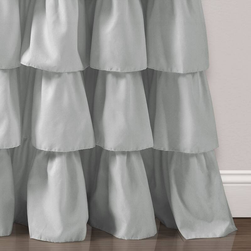 The Gray Barn Kookaburra Ruffle White Curtain Panel