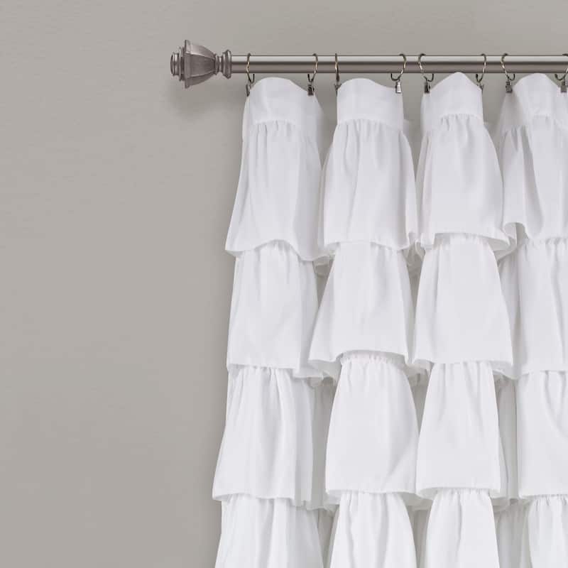 The Gray Barn Kookaburra Ruffle White Curtain Panel