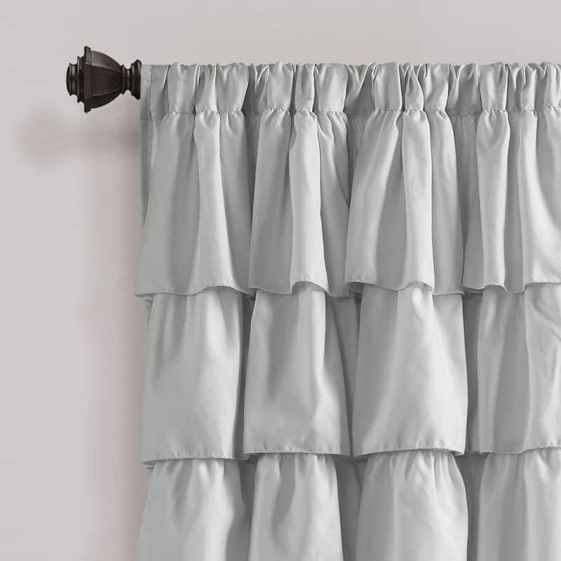 The Gray Barn Kookaburra Ruffle White Curtain Panel