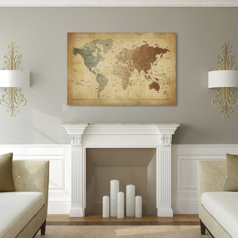 Copper Grove Map Canvas Art