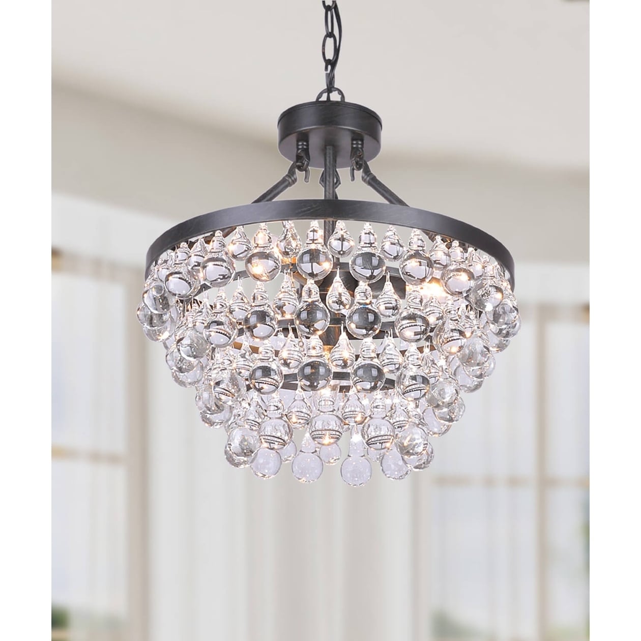 Silver Orchid Taylor Antique Crystal Chandelier (5-light, Crystal Chandelier, Antique bronze) - Chandeliers For Bedrooms by Overstock.com