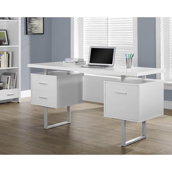 Shop Strick Bolton Joffe White Metal Office Desk Free Shipping