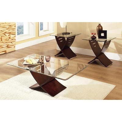 Steve Silver Noland Wood and Glass Table Set (Set of 3)