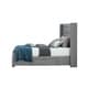 preview thumbnail 4 of 22, Strick & Bolton Roth Grey Linen Wingback 4-drawer Storage Bed