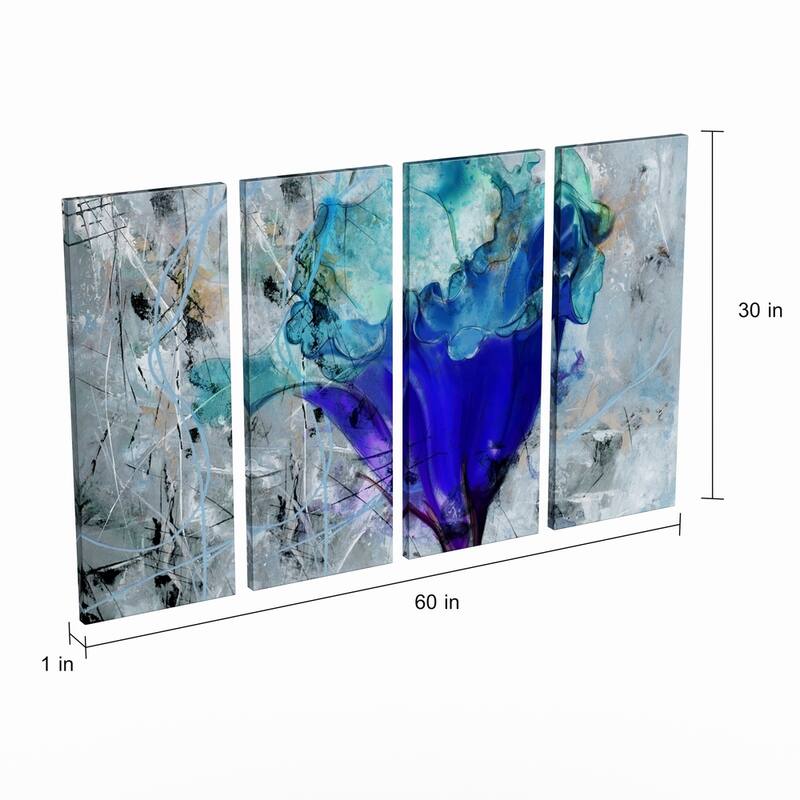 Copper Grove Blue Flower Canvas Wall Art