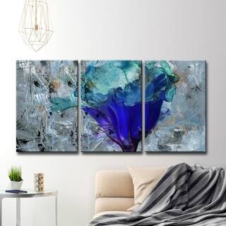 4 Piece Set Matching Sets Our Best Art Gallery Deals Online Copper Grove Blue Flower Canvas Wall Art