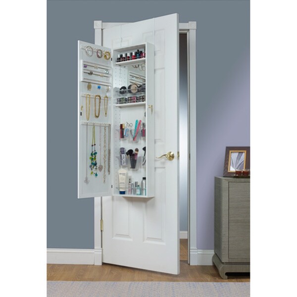 Porch & Den Klemm Over the Door Combination Jewelry and Makeup Armoire